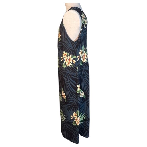 Hilo Hattie Hawaiian Dress Women 1X Black Floral Sleeveless Made In Hawaii Rayon - Picture 7 of 7